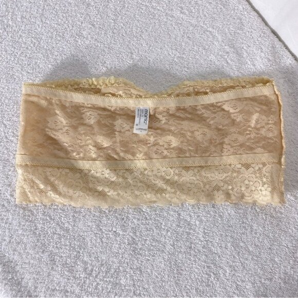 5/$25 Mamia Tan Beige Lace Bandeau Bra L - Picture 5 of 8